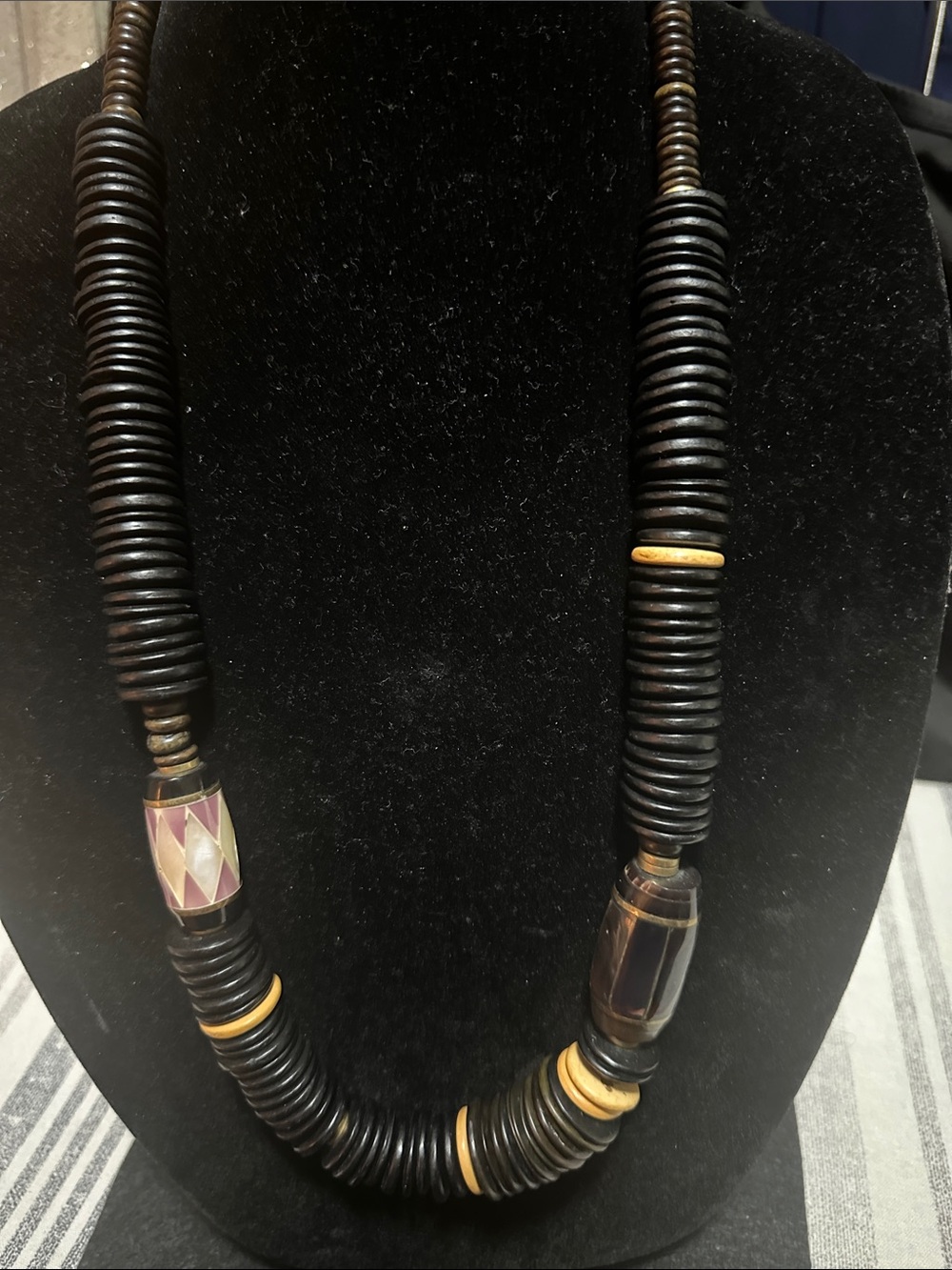 Black and Gold Beaded Women's Statement Necklace